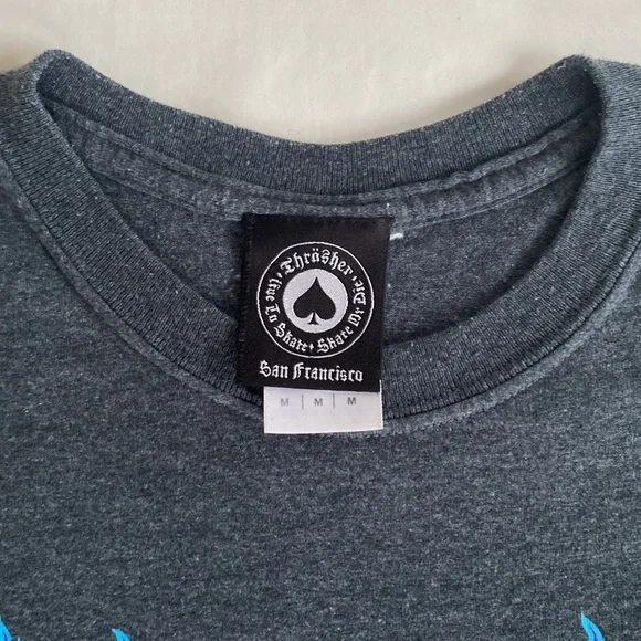 Gently Worn Thrasher Flame Men’s Graffiti Short Sleeve Tee Size Medium - Picture 9 of 11